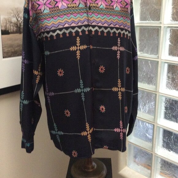 Omonimo Italy Men's Dress Print Shirt Long Sleeve XL Business Dress Casual - Picture 2 of 2